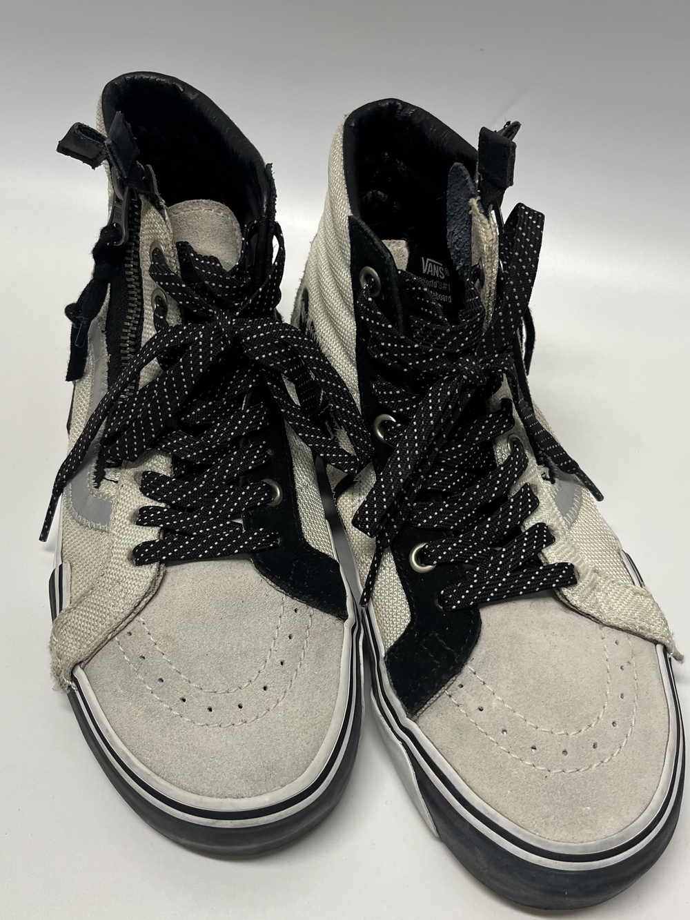 Vans High-Top Sneakers in Cream and Black